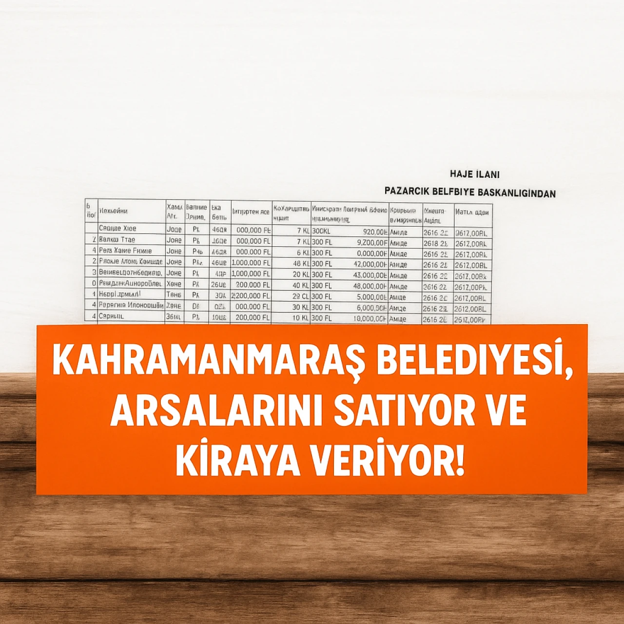 Kahramanmaraş Belediyesi, arsalarını satıyor ve kiraya veriyor!