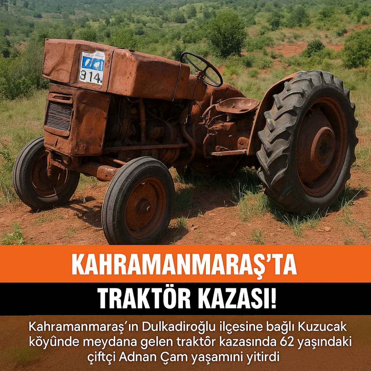 Kahramanmaraş'ta Çiftçi Traktör Kazasında Hayatını Kaybetti: Adnan Çam'ın Acı Sonu!