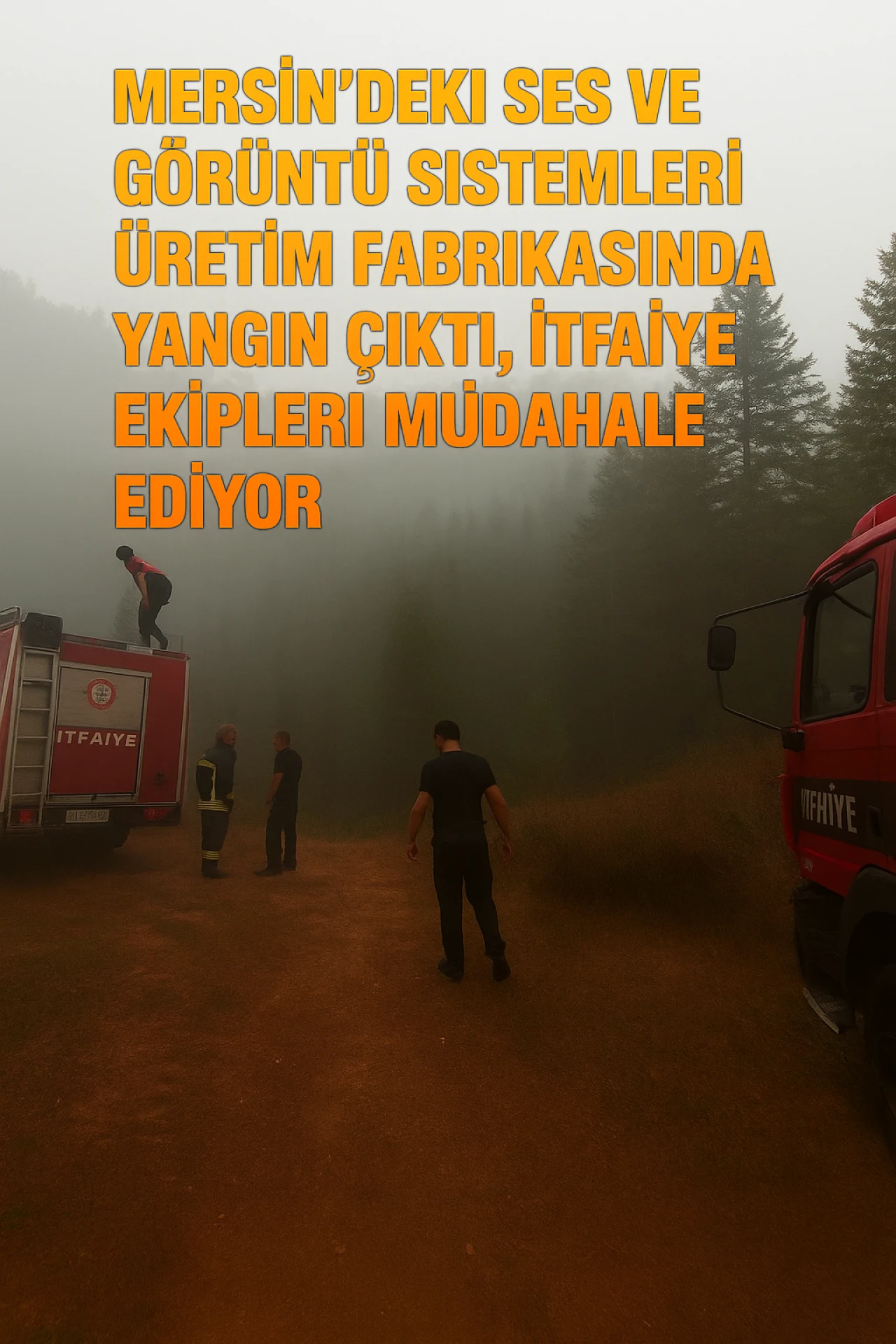 Mersin'deki ses ve görüntü sistemleri üretim fabrikasında yangın çıktı, itfaiye ekipleri müdahale ediyor.
