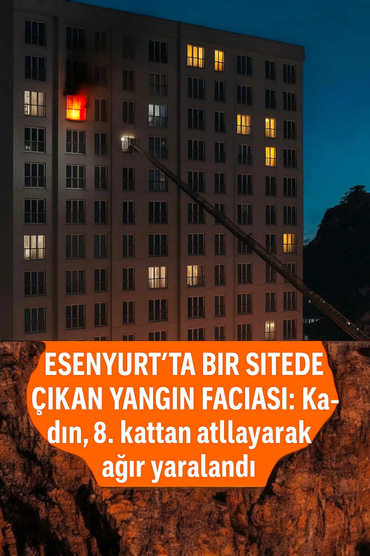 Esenyurt'ta bir sitede çıkan yangın faciası: Kadın, 8. kattan atlayarak ağır yaralandı.