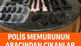Polis memurunun aracından çıkanlar herkesi şaşırttı: Kaleşnikof tüfeği, ruhsatsız tabanca ve daha fazlası bulundu!