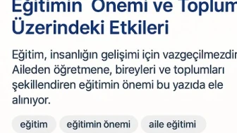 Eğitim Nedir? Eğitimin Önemi ve Toplum Üzerindeki Etkileri