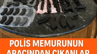 Polis memurunun aracından çıkanlar herkesi şaşırttı: Kaleşnikof tüfeği, ruhsatsız tabanca ve daha fazlası bulundu!