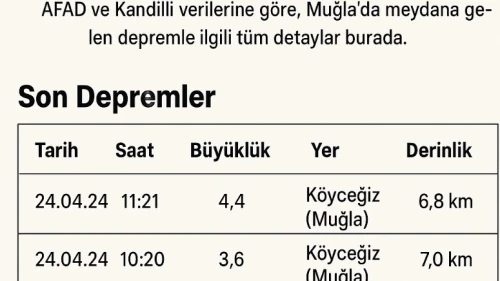 Muğla Son Depremler: Son Dakika Deprem Mi Oldu? AFAD Verileriyle Liste!