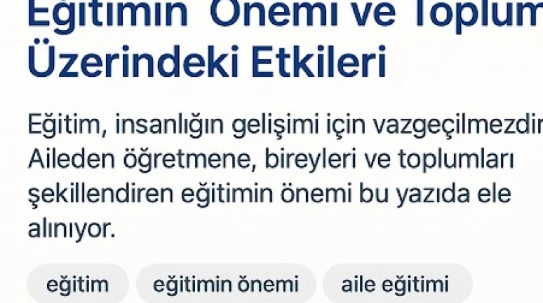 Eğitim Nedir? Eğitimin Önemi ve Toplum Üzerindeki Etkileri