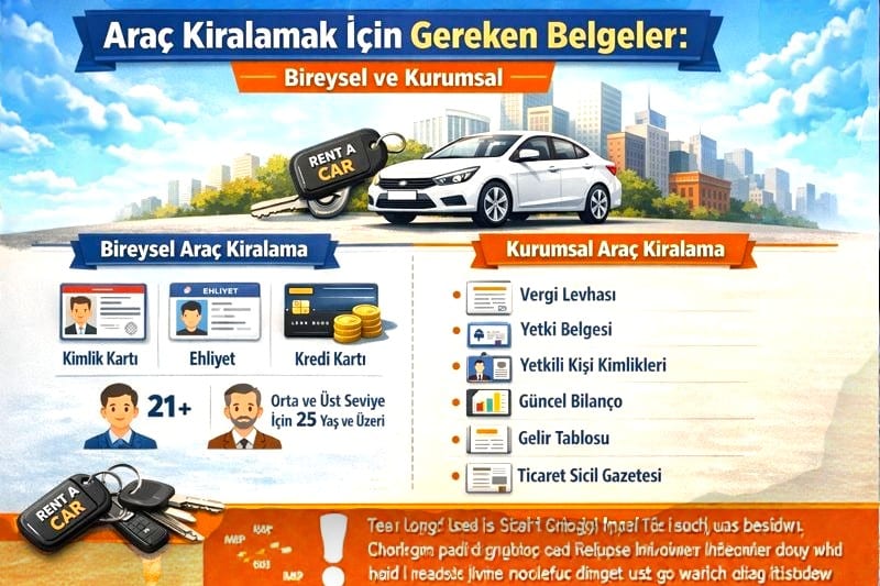 Araç Kiralamak İçin Gereken Belgeler: Bireysel ve Kurumsal